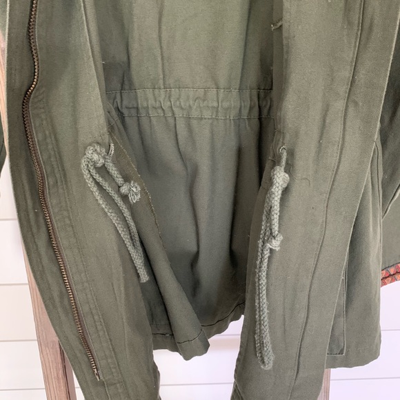 Miss Me Olive Green Hooded Utility Jacket, Size Small - Picture 12 of 16
